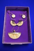 Sterling Silver Jewellery Set Comprising Pendant a