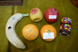 Pottery Fruit and Smarties Eggcups