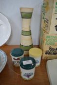 1960's German Vase and Three T.G. Green Herb Pots