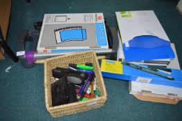 Office Sundries Including A4 Folders, and a Longar