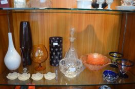 Decorative Glassware Including Vases, Bowls, etc.