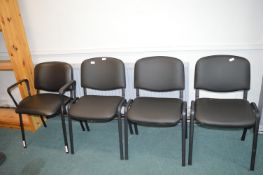 *Four Black Vinyl Side Chairs
