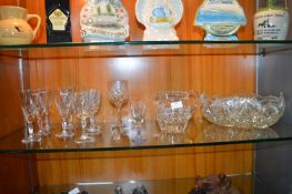 Cut Glass Lead Crystal Wine Glasses, Bowl, Jug, et