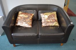 *Faux Leather Two Seat Sofa