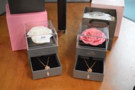 Two Eternal Love Flower Pendant Gift Sets
