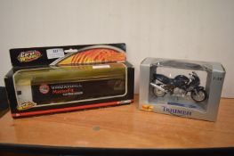 Maisto Triumph Diecast Motorbike, and Corgi Truck