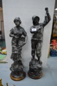 Pair of Spelter Figures