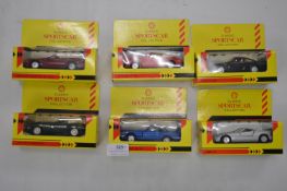 Six Shell Classic Sports Car Diecast Vehicles