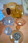 Glass and Wooden Bowls etc.