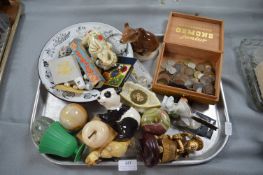 Tray Lot of Collectible,Coinage, Ornaments, etc.