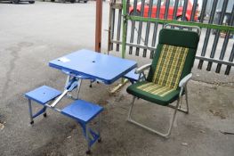 Folding Picnic Bench, and a Folding Garden Chair