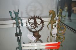 Three Small Eastern Metal Figures