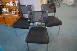 *Three Mesh Backed Metal Framed Chairs