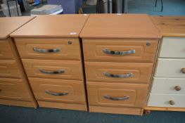 *Pair of Three Drawer Bedside Cabinets