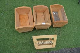 Four Wooden Garden Planters