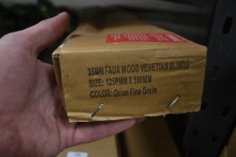 *Eight 35mm Faux Wood Venetian Blinds 1200x500mm (Orion)