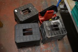 Three Stackable Step Stools, Storage Tray, and a Mini Welding Screen