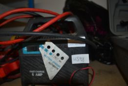 Battery Charger, Set of Jump Leads, ratchet Strap, etc.