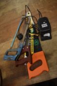 Three Assorted Saws, and an 18v battery with Charger