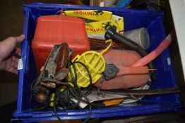 Two Fuel Cans, Various Extension Cables, Wall Detector, etc. (tray not included)
