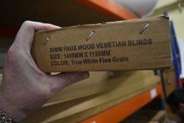 *Twenty 35mm Faux Wood Venetian Blinds 1490x1150mm (white)