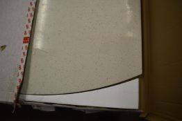 *Encore Ivory Glass Bow End Breakfast Bar Top 2400x900x27mm