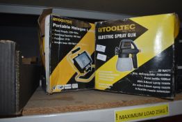 Tooltec Electric Spray Gun and a Tooltec Portable Halogen Lamp