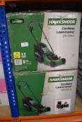 *Two Hawksmoor Cordless Lawnmowers (salvage)