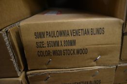 *Fifteen 50mm Paulownia Venetian Blinds 950x800mm (black)
