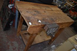 Wooden Worktable with Quick Release Vice, and Backstop 60x115cm