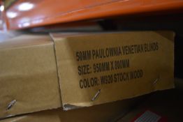 *Fifteen 50mm Paulownia Venetian Blinds 950x800mm (black)