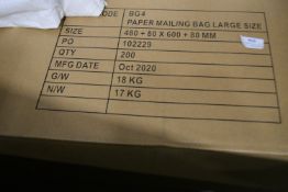 *One Box of ~200 Paper Mailing Bags 480+80mm x 600+80mm