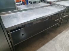 * Stainless Steel Bench With Upstand To Rear And Right