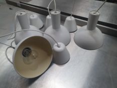 * 4 x White Pendant Light Fittings
