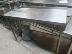 * Stainless Steel Bench With Upstand To Rear and (Partial) Left