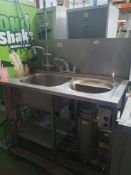 * Stainless Steel Feed Table Sink With Wash Arm And Macerator