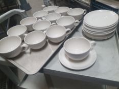 * 12 x Large Mugs With Saucers