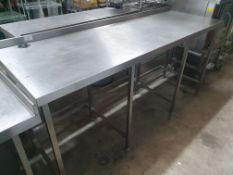 * Stainless Steel Bench With Upstand To Rear