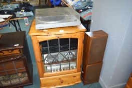 Pine Audio Cabinet with Assorted Hi Fi , and Sony