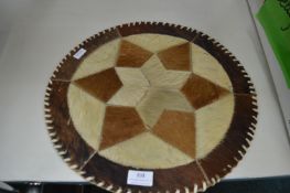 Ethnic Real Animal Hide Circular Mat 40cm diameter
