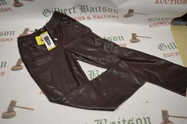 *Hilary Radley Lady’s Chocolate Leather Look Trousers Size: S