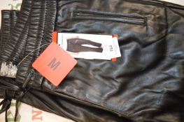 *Hilary Radley Lady’s Black Leather Look Trousers Size: M
