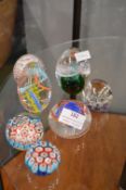 Seven Glass Paperweights