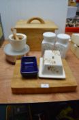 Kitchenware Including Chopping Board, Bread Bin, S