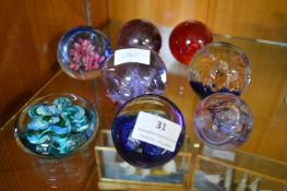 Eight Glass Paperweights
