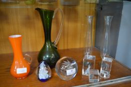 Glass Paperweights and Vases etc.