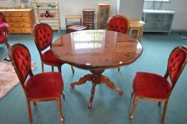 Circular Dining Table with Four Balloon Back Chair