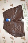 *Hilary Radley Lady’s Chocolate Leather Look Trousers Size: L