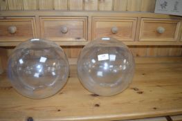 *Two Glass Globe Lampshades