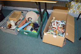 Three Boxes of Household Good, Ornaments, and Deco